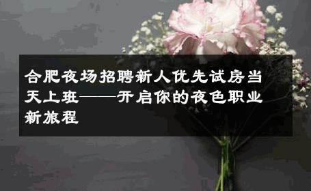 合肥夜场招聘新人优先试房当天上班——开启你的夜色职业新旅程 
