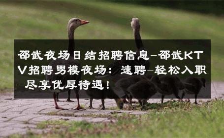 邵武夜场日结招聘信息-邵武KTV招聘男模夜场：速聘-轻松入职-尽享优厚待遇！ 