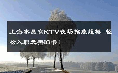 上海水晶宫KTV夜场招募超模-轻松入职无需IC卡！ 