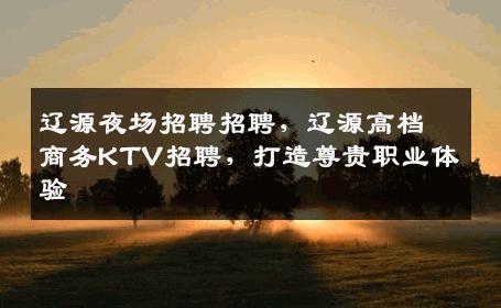 辽源夜场招聘招聘，辽源高档商务KTV招聘，打造尊贵职业体验
