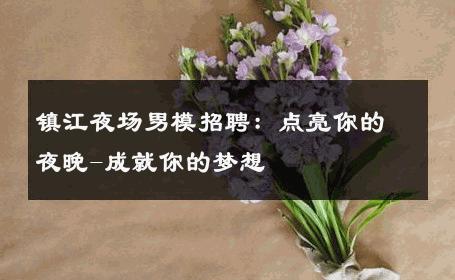 镇江夜场男模招聘：点亮你的夜晚-成就你的梦想 