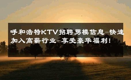 呼和浩特KTV招聘男模信息-快速加入高薪行业-享受豪华福利！ 