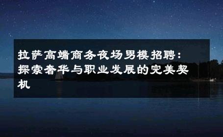 拉萨高端商务夜场男模招聘：探索奢华与职业发展的完美契机 
