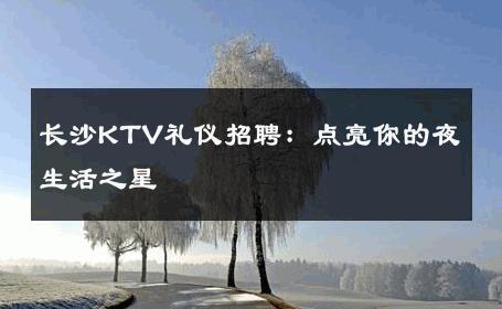 长沙KTV礼仪招聘：点亮你的夜生活之星 