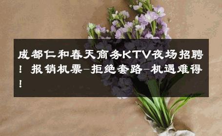 成都仁和春天商务KTV夜场招聘！报销机票-拒绝套路-机遇难得！ 