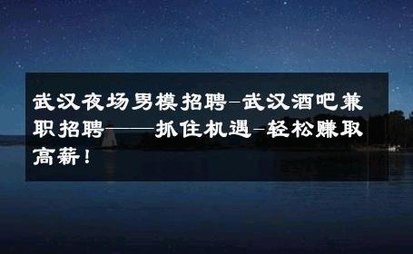 武汉夜场男模招聘-武汉酒吧兼职招聘——抓住机遇-轻松赚取高薪！ 