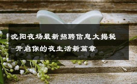 沈阳夜场最新招聘信息大揭秘-开启你的夜生活新篇章 