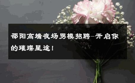 邵阳高端夜场男模招聘-开启你的璀璨星途！ 