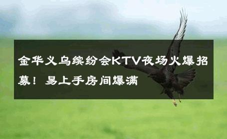 金华义乌缤纷会KTV夜场火爆招募！易上手房间爆满 