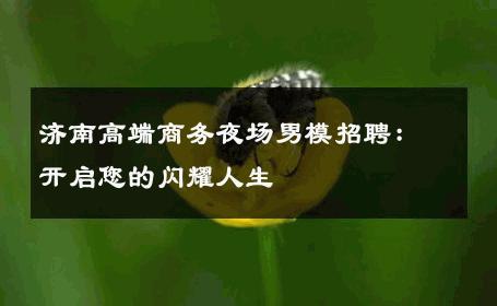 济南高端商务夜场男模招聘：开启您的闪耀人生 