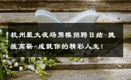 杭州最大夜场男模招聘日结-挑战高薪-成就你的精彩人生！ 