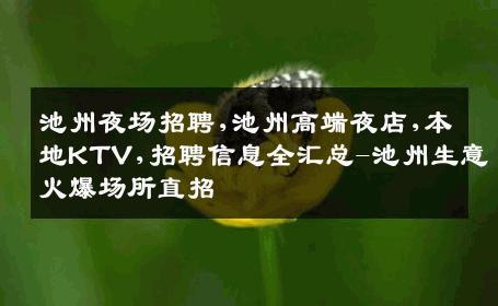 池州夜场招聘,池州高端夜店,本地KTV,招聘信息全汇总-池州生意火爆场所直招