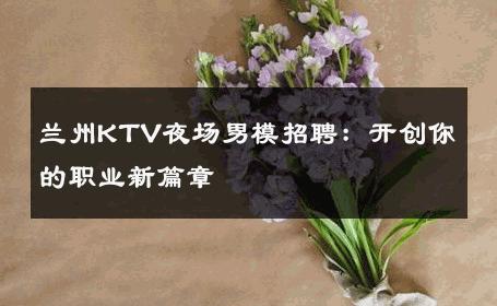 兰州KTV夜场男模招聘：开创你的职业新篇章 