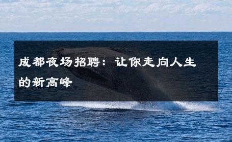 成都夜场招聘：让你走向人生的新高峰 