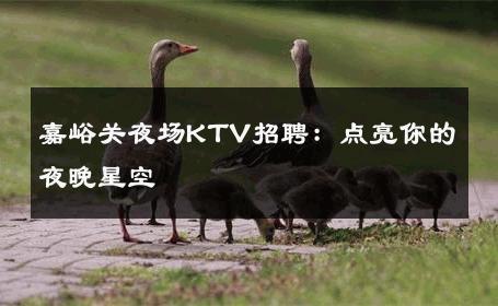 嘉峪关夜场KTV招聘：点亮你的夜晚星空 