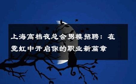 上海高档夜总会男模招聘：在霓虹中开启你的职业新篇章 
