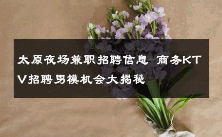 太原夜场兼职招聘信息-商务KTV招聘男模机会大揭秘 