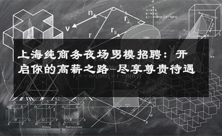 上海纯商务夜场男模招聘：开启你的高薪之路-尽享尊贵待遇 