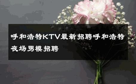呼和浩特KTV最新招聘呼和浩特夜场男模招聘 