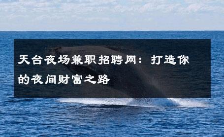 天台夜场兼职招聘网：打造你的夜间财富之路 