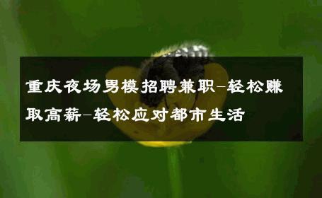 重庆夜场男模招聘兼职-轻松赚取高薪-轻松应对都市生活 