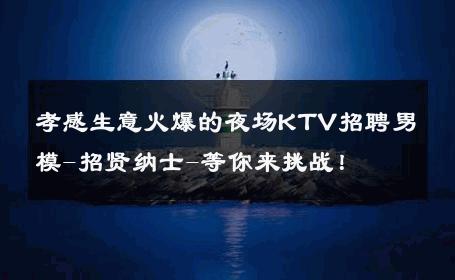 孝感生意火爆的夜场KTV招聘男模-招贤纳士-等你来挑战！ 