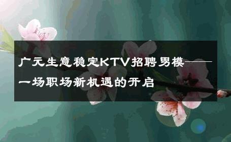 广元生意稳定KTV招聘男模——一场职场新机遇的开启 