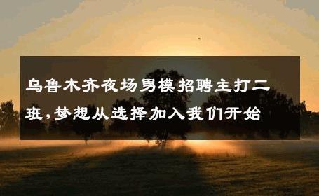 乌鲁木齐夜场男模招聘主打二班,梦想从选择加入我们开始 