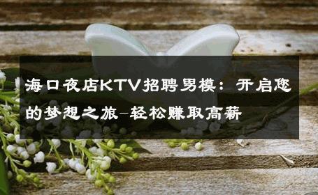 海口夜店KTV招聘男模：开启您的梦想之旅-轻松赚取高薪 
