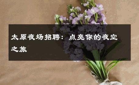 太原夜场招聘：点亮你的夜空之旅 