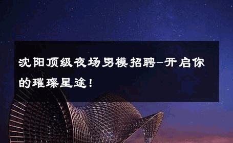 沈阳顶级夜场男模招聘-开启你的璀璨星途！ 