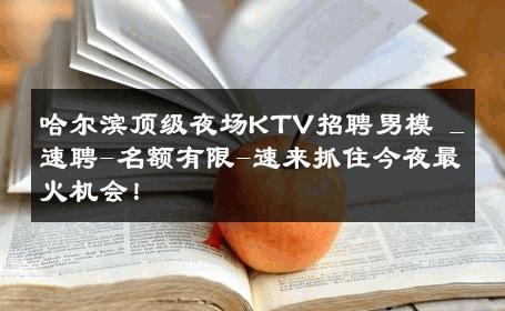 哈尔滨顶级夜场KTV招聘男模 _ 速聘-名额有限-速来抓住今夜最火机会！ 