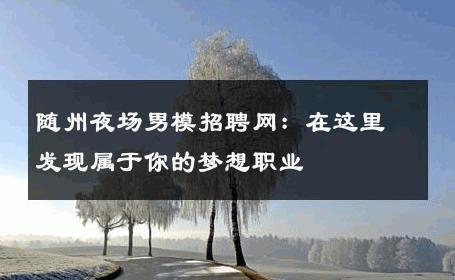 随州夜场男模招聘网：在这里发现属于你的梦想职业 