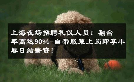 上海夜场招聘礼仪人员！翻台率高达90%-自带服装上岗即享丰厚日结薪资！ 