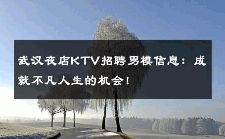 武汉夜店KTV招聘男模信息：成就不凡人生的机会！ 