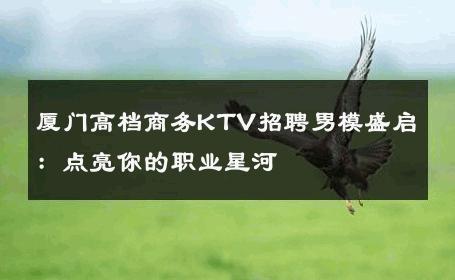 厦门高档商务KTV招聘男模盛启：点亮你的职业星河 