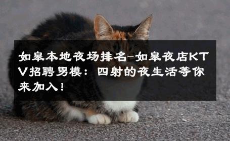 如皋本地夜场排名-如皋夜店KTV招聘男模：四射的夜生活等你来加入！ 