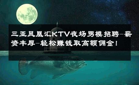 三亚凤凰汇KTV夜场男模招聘-薪资丰厚-轻松赚钱取高额佣金！ 