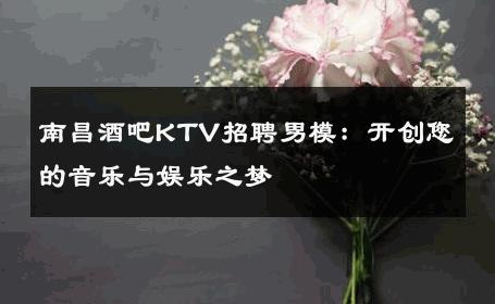 南昌酒吧KTV招聘男模：开创您的音乐与娱乐之梦 