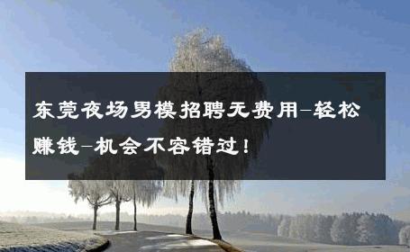 东莞夜场男模招聘无费用-轻松赚钱-机会不容错过！ 