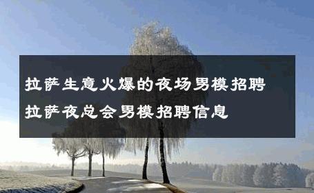 拉萨生意火爆的夜场男模招聘拉萨夜总会男模招聘信息 