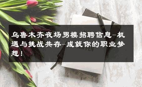 乌鲁木齐夜场男模招聘信息-机遇与挑战共存-成就你的职业梦想！ 