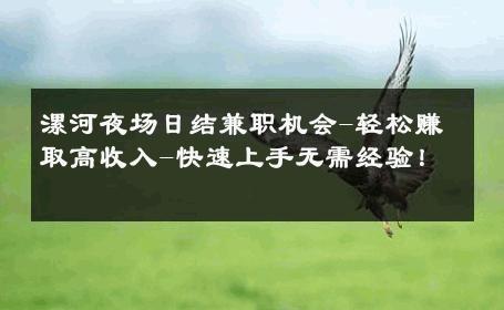 漯河夜场日结兼职机会-轻松赚取高收入-快速上手无需经验！ 