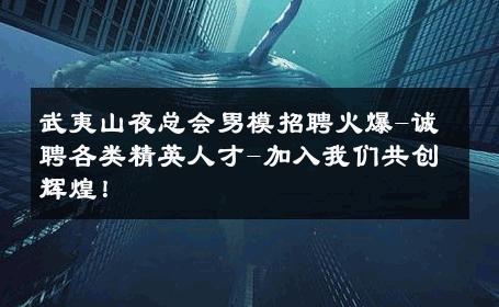 武夷山夜总会男模招聘火爆-诚聘各类精英人才-加入我们共创辉煌！ 