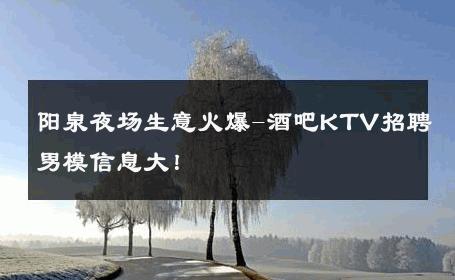 阳泉夜场生意火爆-酒吧KTV招聘男模信息大！ 