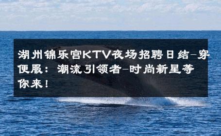 湖州锦乐宫KTV夜场招聘日结-穿便服：潮流引领者-时尚新星等你来！ 
