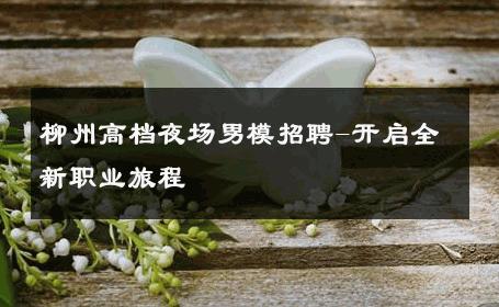 柳州高档夜场男模招聘-开启全新职业旅程 