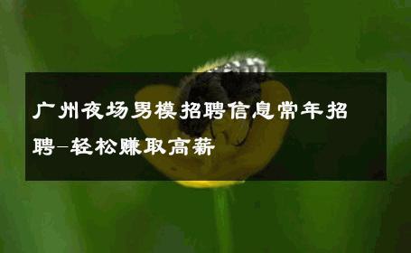 广州夜场男模招聘信息常年招聘-轻松赚取高薪 
