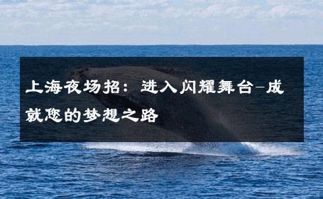 上海夜场招：进入闪耀舞台-成就您的梦想之路 