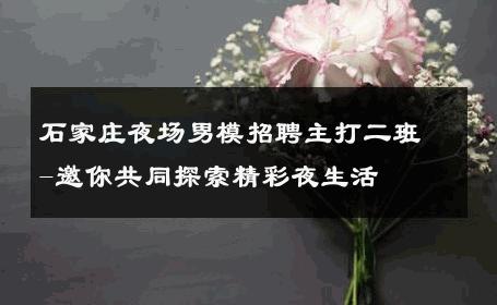 石家庄夜场男模招聘主打二班-邀你共同探索精彩夜生活 